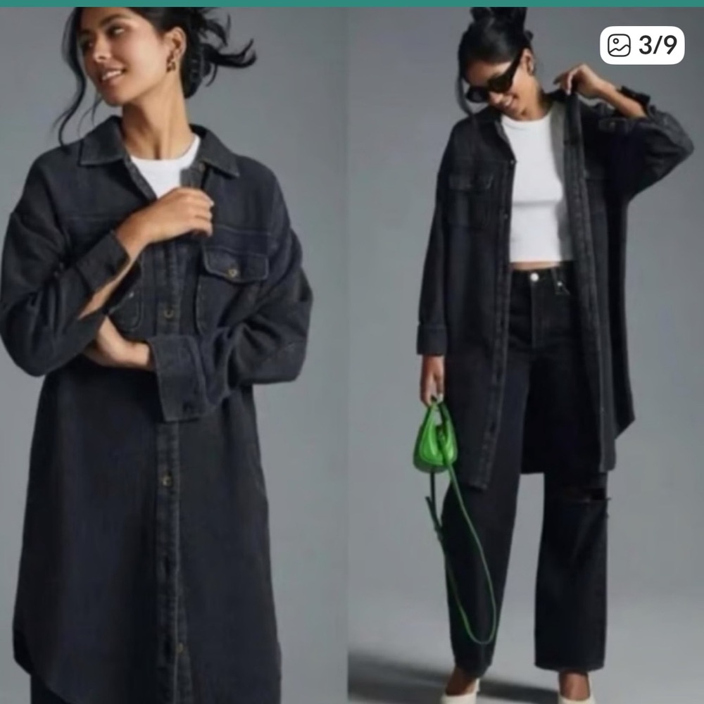 Anthropologie Pilcro Duster Shacket Jacket Button Front Size XXS